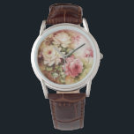 Vintage Aquarellfarben Rose Viktorianische Blume B Armbanduhr<br><div class="desc">Vintage Aquarellfarben Rose Viktorianische Blume Floral Women's Lady's Watch. Vintage Blume Muster Lady's watch,  ideal für Hochzeit Bridal Geschenk,  Bridesmaid Geschenk,  Muttertagsgeschenk oder Valentingeschenk. Copyright 2016-Present | ©riverme* | Alle Rechte vorbehalten</div>