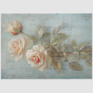 Vintage Aquarellfarben, weiß, englische Rose, Imit Seidenpapier
