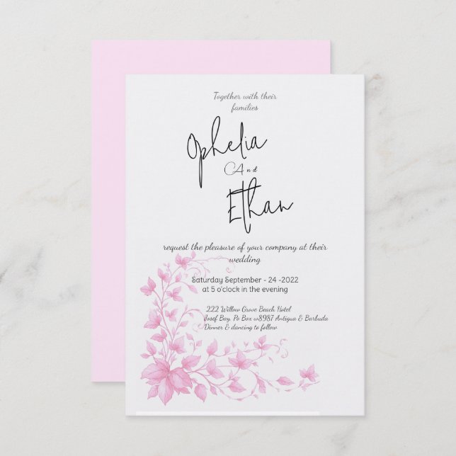 Vintage Aquarellmühle Hochzeit Einladung (Vorne/Hinten)