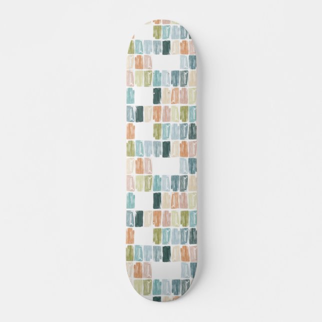 Vintage Aquarelltücher Skateboard (Vorne)