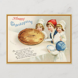 Vintage Aquarellzeichnung zum Erntedankfest Feiertagspostkarte
