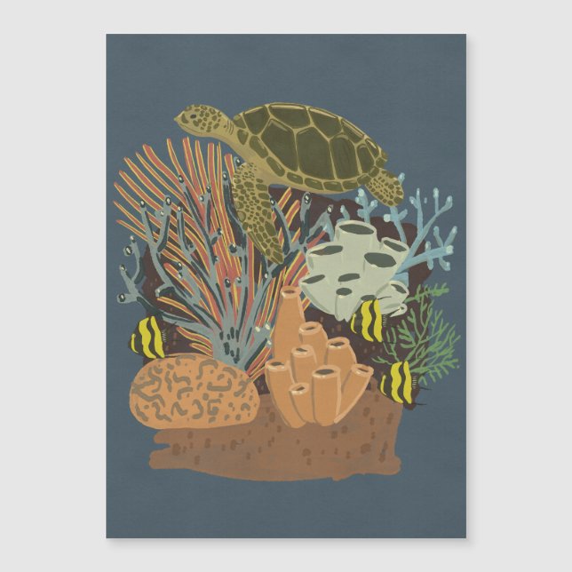 Vintage-Aquarium Magnetkarte (Vorderseite)