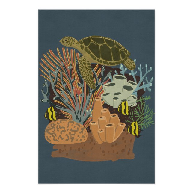 Vintage-Aquarium Poster (Vorderseite)