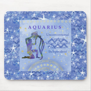Vintage Aquarius zodiac Astrologie Zeichen Mousepad