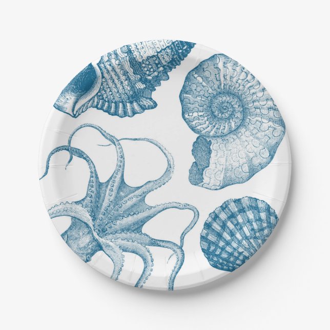 Vintage Aquatic Pappteller (Vorderseite)