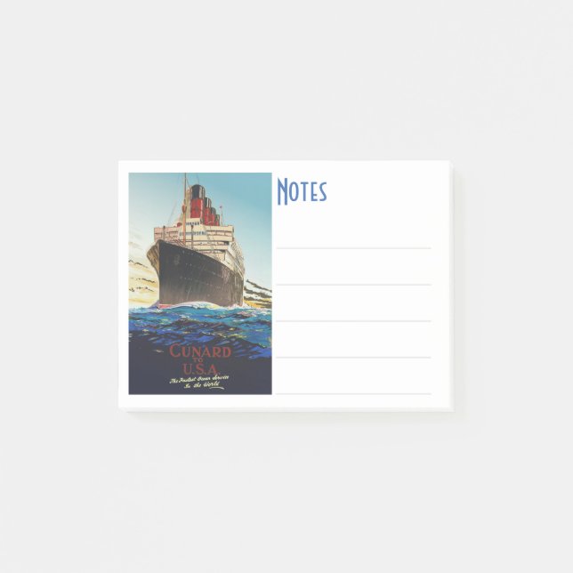 VINTAGE AQUITANIENREISE POST-IT KLEBEZETTEL (Vorderseite)