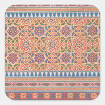 Vintage Arabesque Terrakotta Blau Lila Kunst