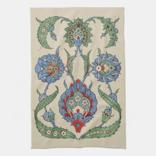 Vintage Arabisch Blau Rot Geometrischer Floraler K Geschirrtuch