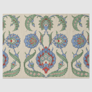 Vintage Arabisch Blau Rot Geometrischer Floraler K Seidenpapier