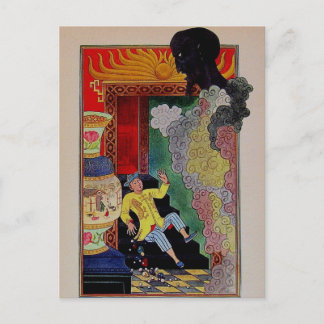 Vintage arabische Nächte Aladdin und die Genie Postkarte