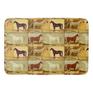 Vintage arabische Pferde - Collage Badematte