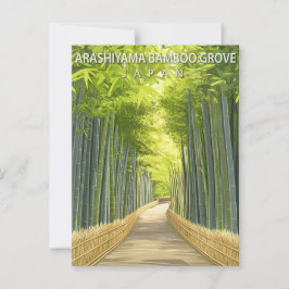 Vintage Arashiyama Bamboo Grove Japan Postkarte