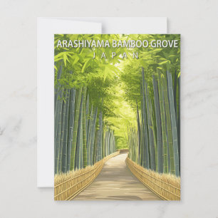 Vintage Arashiyama Bambuswald Japan Postkarte