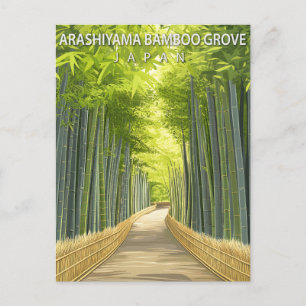 Vintage Arashiyama Bambuswald Japan Postkarte