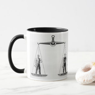 Vintage Arbeit gegen Management, Skala der Justiz Tasse