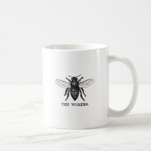 Vintage Arbeiterbiene Illustrationskunst Kaffeetasse