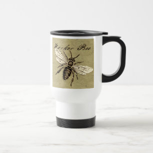 Vintage Arbeiterbiene Insekt Illustration Antiquit Reisebecher