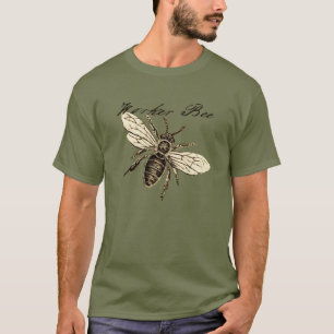 Vintage Arbeiterbiene Insekt Illustration Antiquit T-Shirt