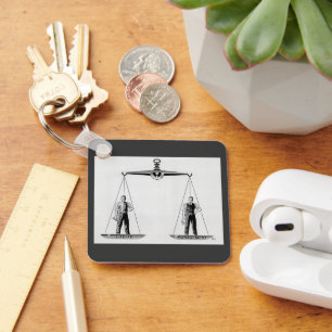 Vintage Arbeitskampf vs. Management, Waage der Ger Schlüsselanhänger