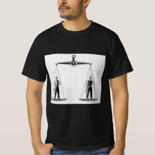 Vintage Arbeitswelt vs. Management, Waage der Gere T-Shirt