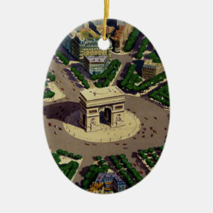 Vintage-Arc-de-Triomphe-Paris-Dekoration Keramikornament