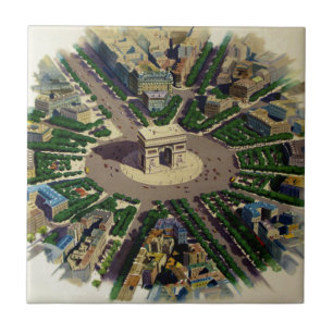 Vintage Arc de Triomphe Paris Fliese