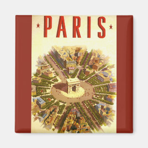 Vintage Arc de Triomphe, Paris, Frankreich Reise K Magnet