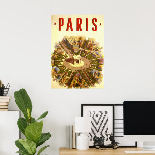 Vintage Arc de Triomphe, Paris, Frankreich Reise K Poster