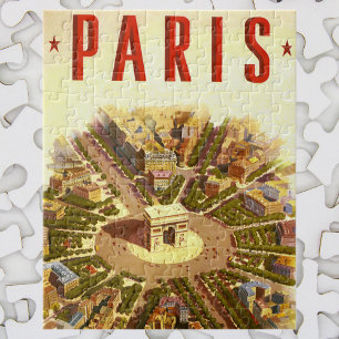 Vintage Arc de Triomphe, Paris, Frankreich Reise K Puzzle