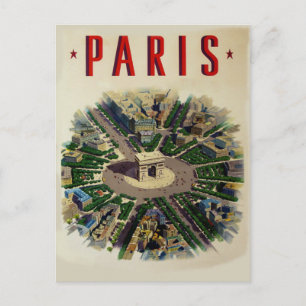 Vintage Arc de Triomphe Paris Postkarte