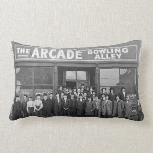 Vintage Arcade-Bowlings-Gasse und Gönner Lendenkissen