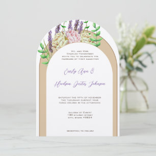 Vintage Arch Boho Wildflower Purush Blues Einladung