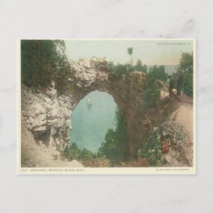 Vintage Arch Rock Mackinac Island Michigan Postkarte