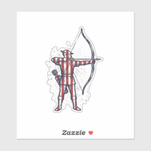 Vintage Archer Amerikanische Flagge Bogenschieß-Ja Aufkleber