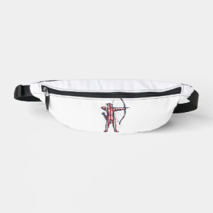 Vintage Archer Amerikanische Flagge Bogenschieß-Ja Bauchtasche