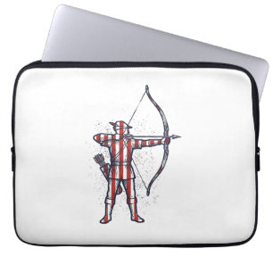 Vintage Archer Amerikanische Flagge Bogenschieß-Ja Laptopschutzhülle