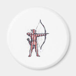 Vintage Archer Amerikanische Flagge Bogenschieß-Ja Magnet