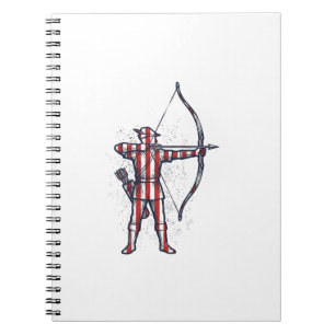 Vintage Archer Amerikanische Flagge Bogenschieß-Ja Notizblock