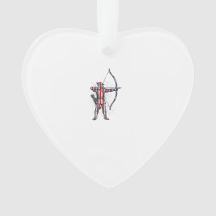 Vintage Archer Amerikanische Flagge Bogenschieß-Ja Ornament