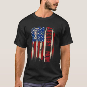 Vintage Archery Mama American Usa Flag Sports T-Shirt