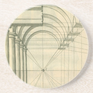 Vintage Architektur, Arches Columns Perspektive Getränkeuntersetzer