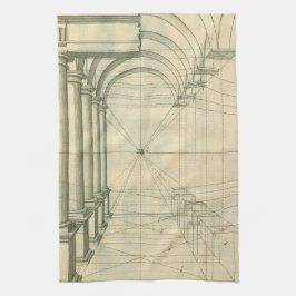 Vintage Architektur, Arches Columns Perspektive Handtuch