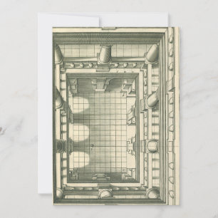 Vintage Architektur, Atrium Courtyard Perspektive Einladung