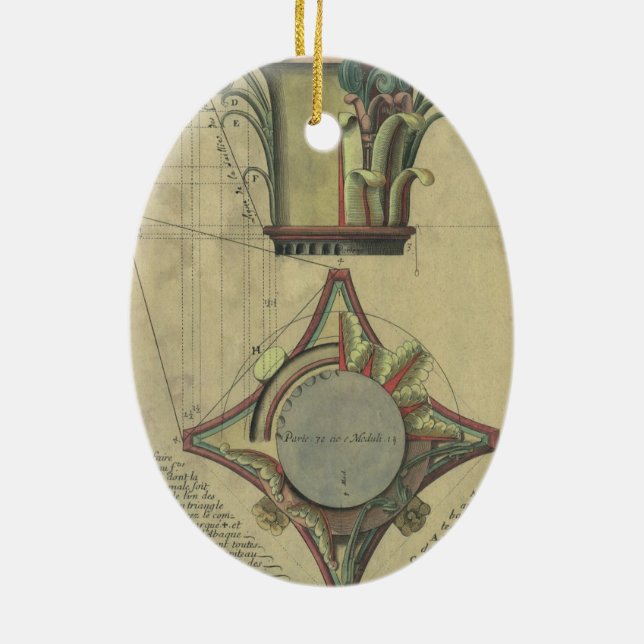 Vintage Architektur, dekorative Hauptstadt Krone Keramikornament (Hinten)