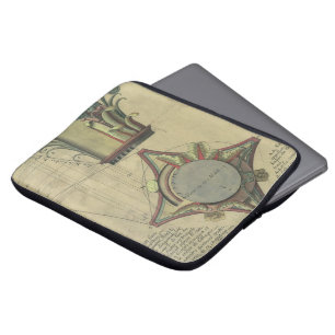 Vintage Architektur, dekorative Hauptstadt Krone Laptopschutzhülle
