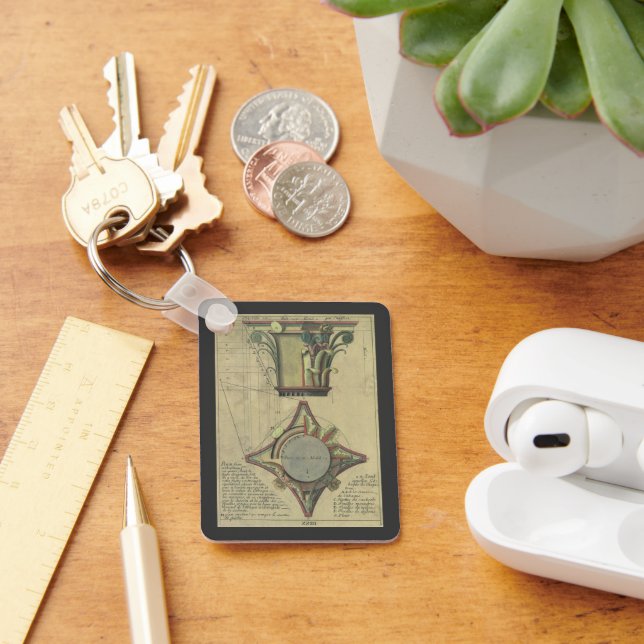 Vintage Architektur, dekorative Hauptstadt Krone Schlüsselanhänger (Schreibtisch)