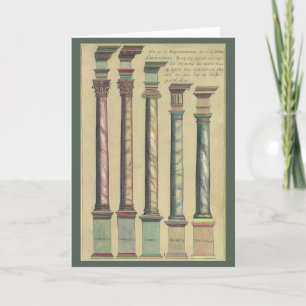 Vintage-Architektur, die 5 architektonischen Ordnu Karte