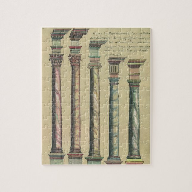 Vintage Architektur, die 5 Architekturaufträge Puzzle (Vertikal)