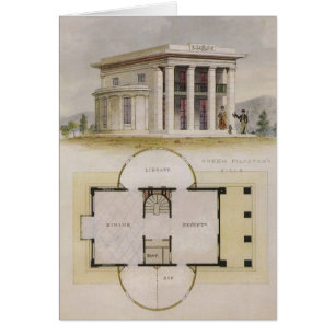 Vintage Architektur, Grundriss und griechische Vil