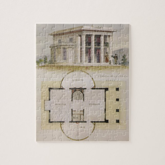 Vintage Architektur, Grundriss und griechische Vil Puzzle (Vertikal)